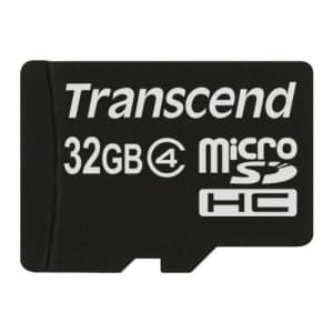 Transcend Information 32 GB Micro SDHC4 (TS32GUSDC4) for $12
