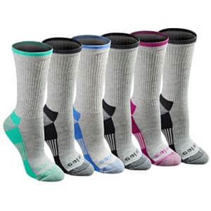 Dickies Women's Dri-Tech Essential Moisture Control Crew Socks, Available in S-XL (6, 12, Grey for $11