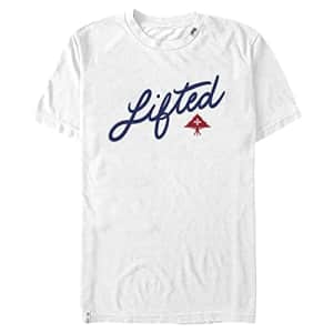 LRG Lifted Research Group Angled Script Young Men's Short Sleeve Tee Shirt, White, XX-Large for $11