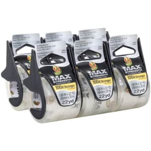 Duck MAX Strength Packing Tape 6-Pack for $16