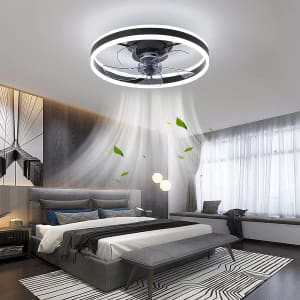 Orison 19.7" Low-Profile Bladeless Ceiling Fan with LED Light for $55