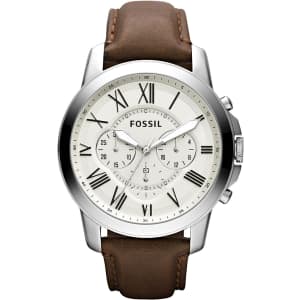Fossil Men's Chronograph Grant Leather Strap Watch for $93