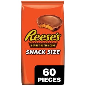 Reese's Peanut Butter Snack Size Cups 60-Piece Bag for $7