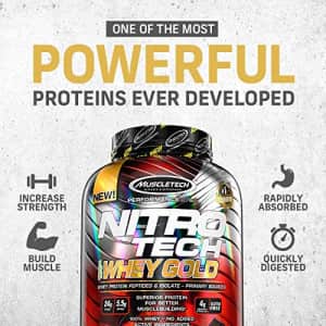 MuscleTech Nitro-Tech Whey Gold Protein Powder, Whey Isolate and Peptides, 24 Grams Protein, 5.5 for $58