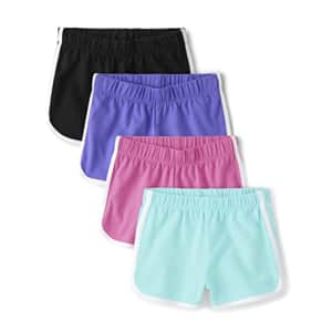 The Children's Place Girls' Dophin Shorts 4 Pack, Black/Purple/Pink/Aqua, Small (5/6) for $20