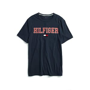 Tommy Hilfiger Men's Adaptive T Shirt with Magnetic-Buttons at Shoulders, Navy Blazer, Small for $21