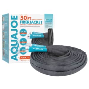 Aqua Joe 50' x 1/2" Ultra Flexible Kink-Free Fiberjacket Garden Hose w/ Metal Fittings for $15