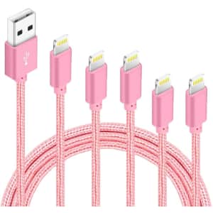 Idison MFi-Certified Braided Lightning Cable 5-Pack for $6