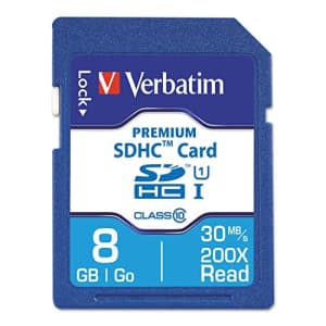 Verbatim 96318 Premium SDHC Memory Card, Class 10, 8GB for $9