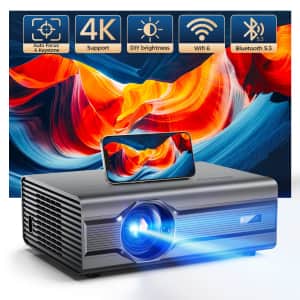iSinbox 4K Support Projector with WiFi 6 and Bluetooth 5.2 for $58 w/ Prime