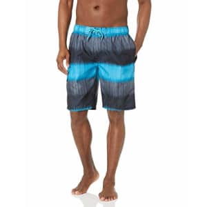 Kanu Surf Men's Mirage Swim Trunks (Regular & Extended Sizes), Zipline Black/Aqua, 5X for $14