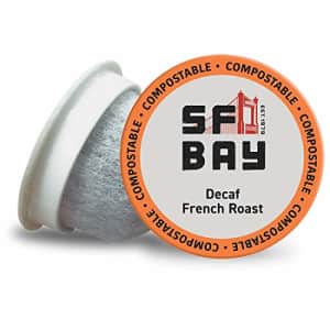 SF Bay Coffee DECAF French Roast 12 Ct Swiss Water Processed Dark Roast Compostable Coffee Pods, K for $22