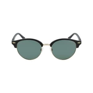 Nautica Men's N3657SP Polarized Round Sunglasses, Matte Black/Gold, 51/19/145 for $49