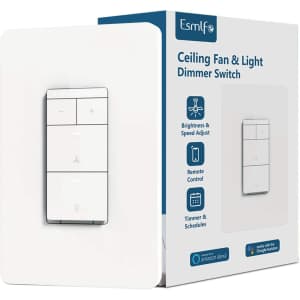 Esmlfe Smart Ceiling Fan and Light Dimmer Switch for $22