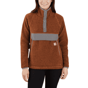 Carhartt Outerwear Clearance. We've pictured the Carhartt Women's Relaxed Fit Fleece Pullover for $45 (half off).