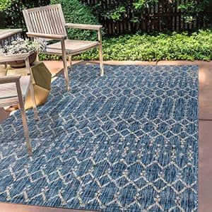 JONATHAN Y Ourika Moroccan Geometric Textured Weave Indoor/Outdoor Navy/ Gray 5 ft. x 8 ft. Area for $77 JONATHAN Y Ourika Moroccan Geometric Textured Weave Indoor/Outdoor Navy/ Gray 5 ft. x 8 ft. Area for $77