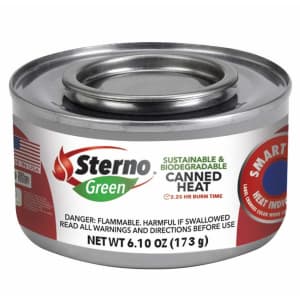 Sterno Green 6.1-oz. Canned Heat 6-Pack for $18