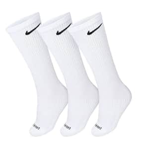 Nike Everyday Plus Lightweight Crew Socks, 3 Pair - SX6891 (White/Black, Large) for $54