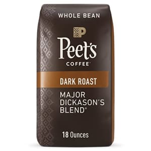 Peet's Coffee, Dark Roast Whole Bean Coffee - Major Dickason's Blend 18 Ounce Bag, Packaging May for $14