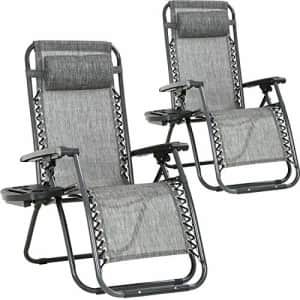 FDW Zero Gravity Chair Lounge Chair Set of 2 Lawn Chair Outdoor Chair Deck Chairs Camping Chairs for $60