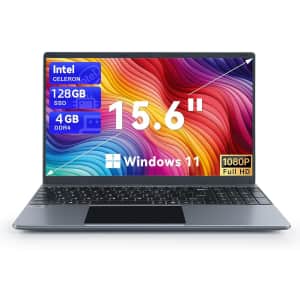 SGIN Intel Celeron 15.6" Laptop w/ 128GB SSD for $152