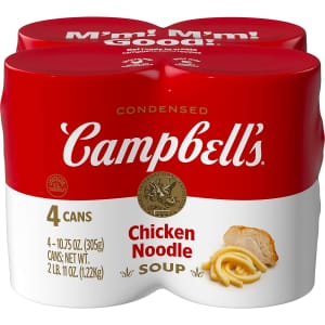 Campbell's Condensed Chicken Noodle Soup 10.75-oz. Can 4-Pack for $2.94 via Sub & Save Campbell's Condensed Chicken Noodle Soup 10.75-oz. Can 4-Pack for $2.94 via Sub & Save