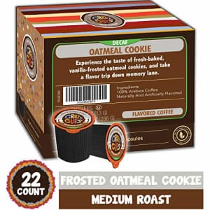 Crazy Cups Flavored Single-Serve Coffee for Keurig K-Cups Machines, Decaf Frosted Oatmeal Cookie, for $16