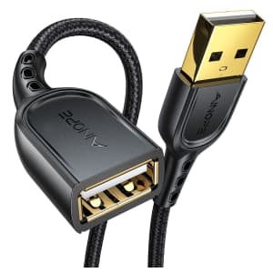 Ainope 6.6-Foot USB 2.0 Extension Cable 2-Pack for $4