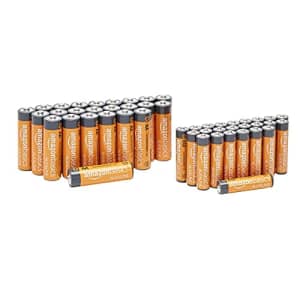 Amazon Basics 48 Count AA & AAA High-Performance Batteries Value Pack - 24 Double AA Batteries and for $20