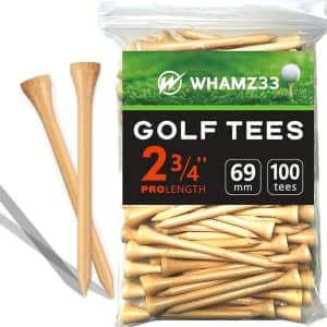 Wooden Golf Tees 100-Pack for $7