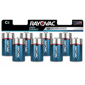 Rayovac C Batteries, Alkaline C Cell Batteries (8 Battery Count) for $14