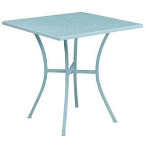 Flash Furniture Commercial Grade 28" Square Sky Blue Indoor-Outdoor Steel Patio Table for $79