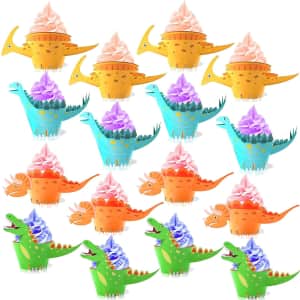 Konsait Dinosaur Cupcake Wrapper 48-Pack for $10