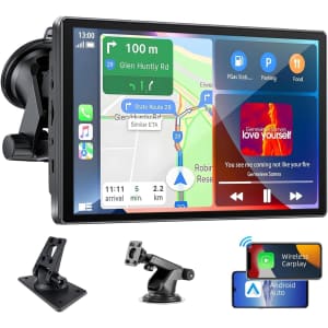 Portable Wireless Apple Carplay Android Auto 7" Car Screen for $38