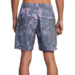 RVCA Men's Standard 4-Way Stretch Waist 17 INCH Boardshort, Elastic Trunk 17/Black DYE, Small for $25