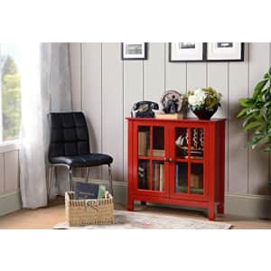 American Furniture Classics OS Home and Office Accent and Display Cabine Glass Door Cabinet, Red for $133 American Furniture Classics OS Home and Office Accent and Display Cabine Glass Door Cabinet, Red for $133