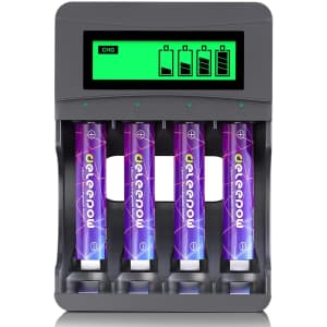 Deleepow 1.5V AAA Lithium Rechargeable Batteries 4-Pack w/ Charger for $13 Deleepow 1.5V AAA Lithium Rechargeable Batteries 4-Pack w/ Charger for $13