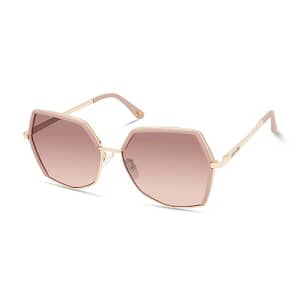Skechers Women's SE6185 Geometric Sunglasses, Pink/Other/Gradient Brown, 59/16/145 for $22