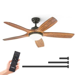 Amico Power Amico Ceiling Fans with Lights, 52 inch Indoor/Outdoor Ceiling Fan with Remote Control, Reversible for $85