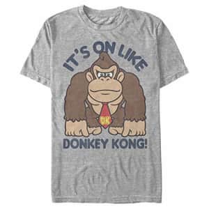Nintendo Men's It's On Like Donkey Kong Outline Poster T-Shirt, Navy HTR, XXXXX-Large for $14