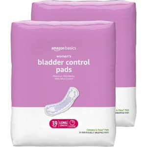 Amazon Basics Incontinence, Bladder Control & Postpartum Pads 78ct for $16 via Sub & Save
