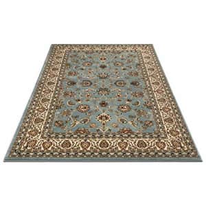 Well Woven Barclay Sarouk Light Blue Traditional Area Rug 5'3" X 7'3" for $56