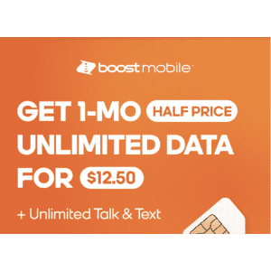 1-Month Unlimited Data and Unlimited Talk & Text at Boost Mobile for $13