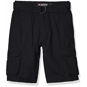 Southpole - Kids Boys' Big Belted Ripstop Basic Cargo Shorts, Navy As, 8 for $17