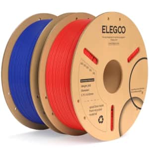 ELEGOO PLA Plus Filament 1.75mm Blue & Red 2KG, PLA+ Tougher and Stronger 3D Printer Filament Pro for $30