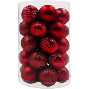KJH 1.57" Christmas Ball Ornaments 34-Pack for $4