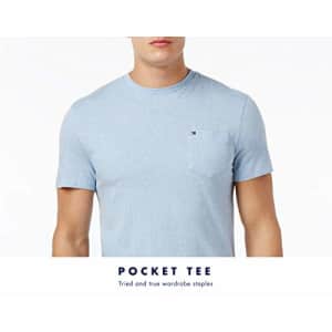 Tommy Hilfiger Men's Short Sleeve Crewneck T Shirt with Pocket, Navy Blazer, Medium for $15