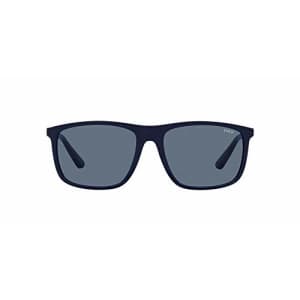 Polo Ralph Lauren Men's PH4175 Square Sunglasses, Shiny Navy Blue/Dark Blue, 57 mm for $264