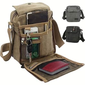 Men's Canvas Crossbody Shoulder Bag for $8