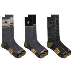 Carhartt Men's Force Merino Wool Crew Socks 3-Pack for $9 Carhartt Men's Force Merino Wool Crew Socks 3-Pack for $9